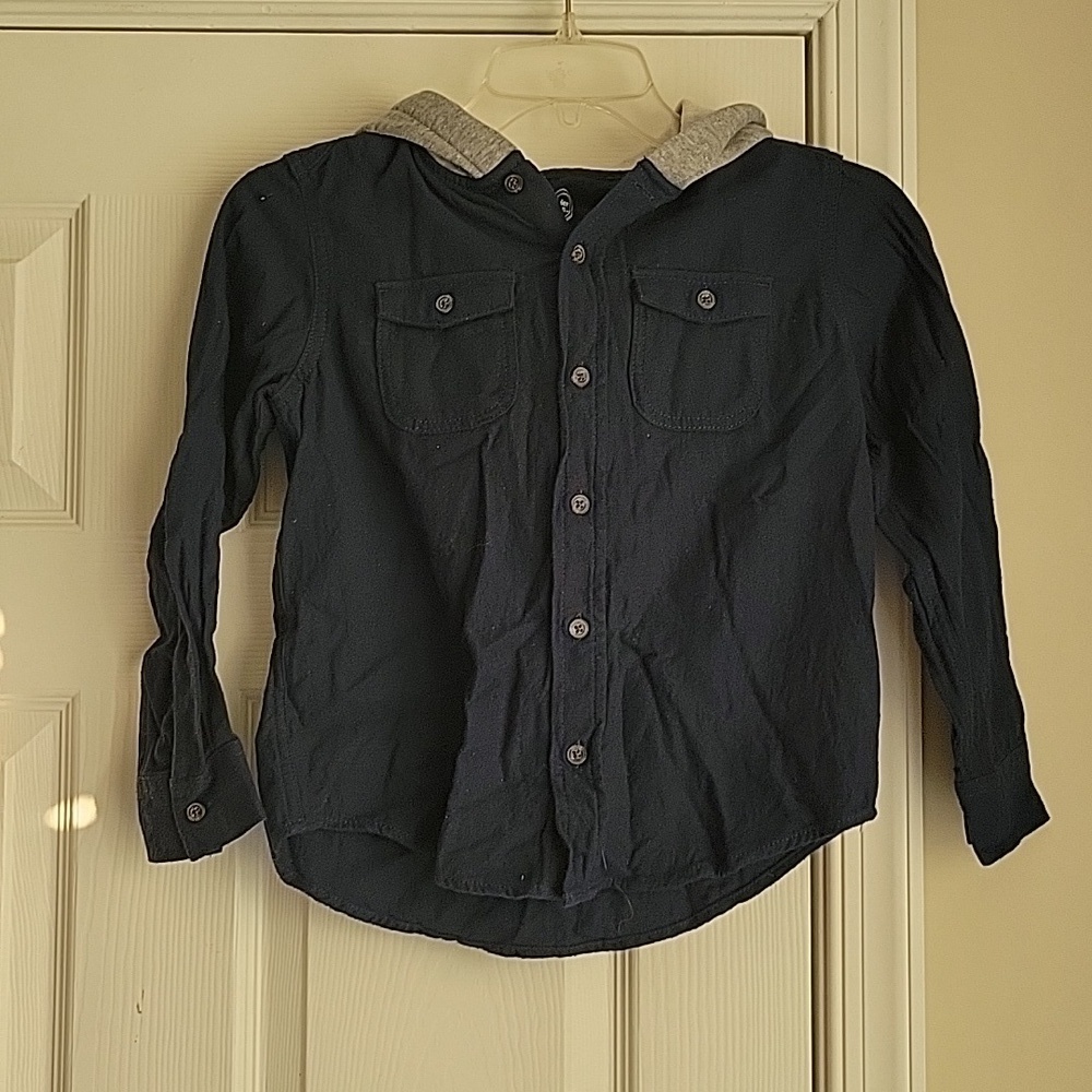 Wonder Nation Boy's Button Up Long Sleeve Shirt